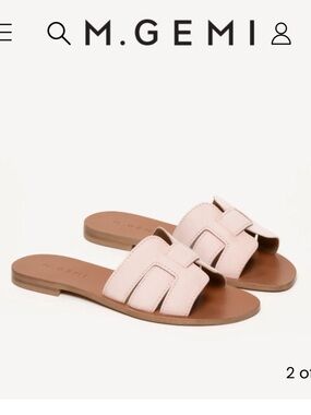 NWT M Gemi Women's Mafalda Suede Slide Sandals in Light Pink